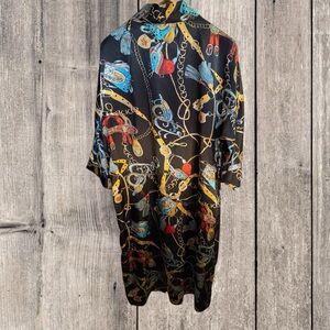 Vintage Alfred Dunner Size M Equestrian Horse Print Long Robe Sleepwear